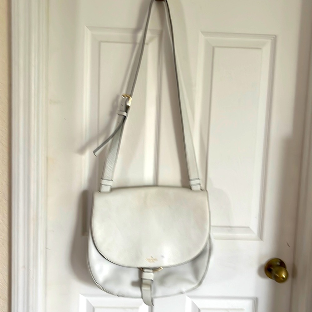 kate spade white large Hobo leather bag